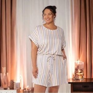 Cato | Plus Size Striped Romper Eventide Various Sizes Available